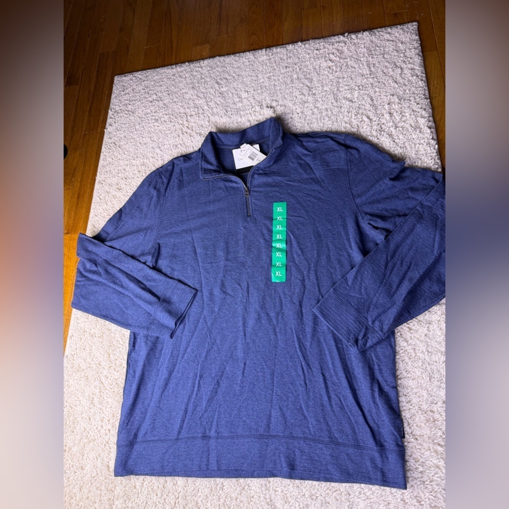 Men’s XL Calvin Klein Blue Quarter-Zip Pullover NWT